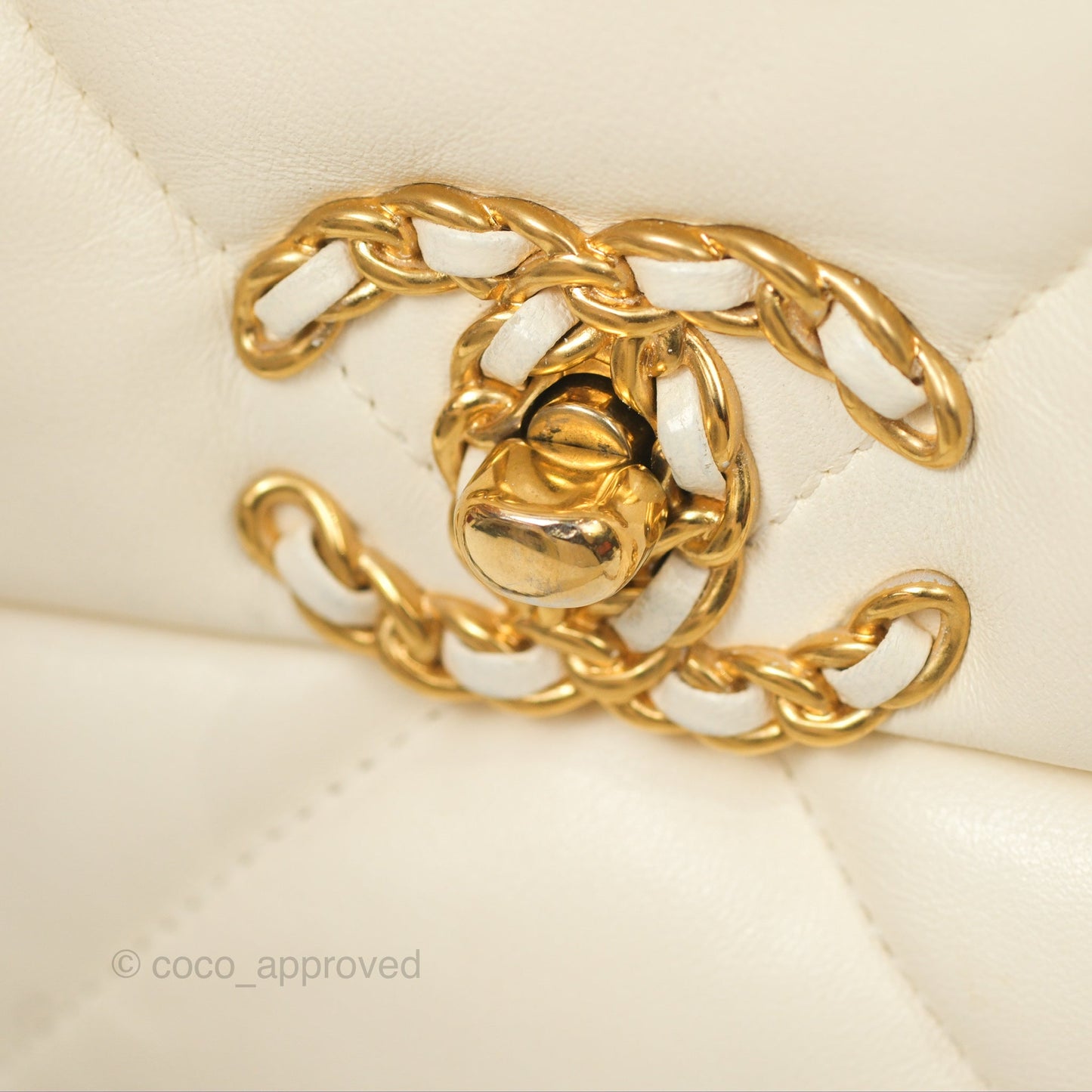 Chanel 19 Small Ivory Cream Mixed Hardware