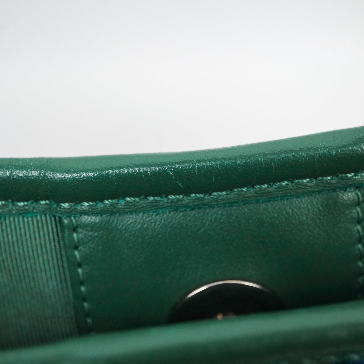 Chanel Tweed Jungle Stroll Hobo Bag Green Silver Hardware