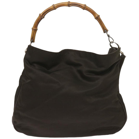GUCCI Bamboo Shoulder Bag Nylon 2way Khaki 001 2113 1577  67342