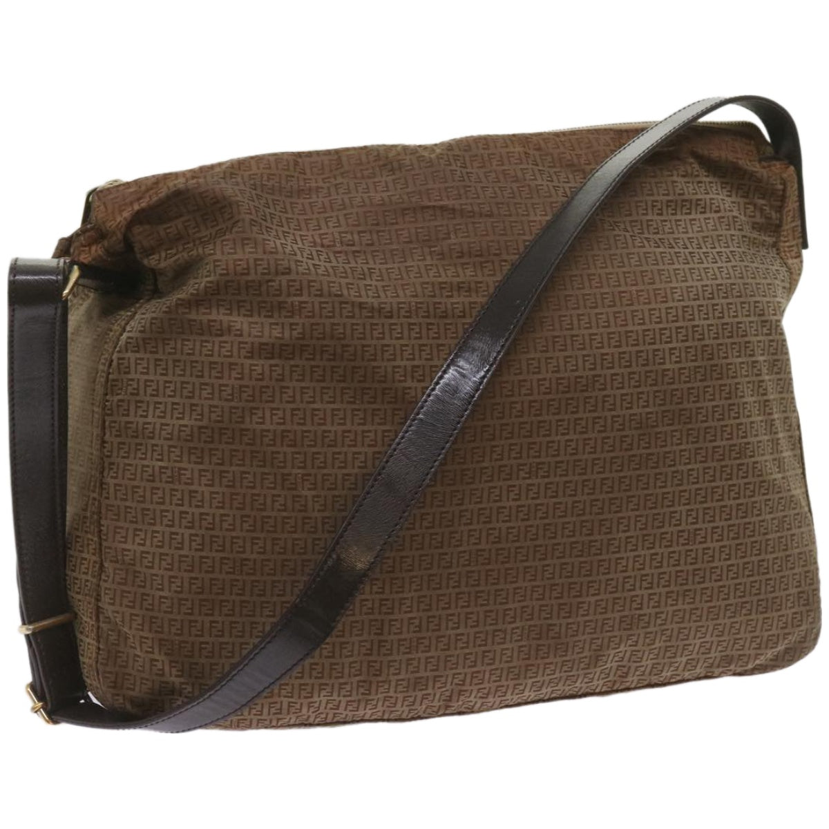 Luxury FendiZucchino Canvas Shoulder Bag Brown67343