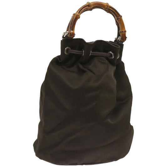 GUCCI Bamboo Shoulder Bag Nylon Khaki 003 2854 0060 5  67350