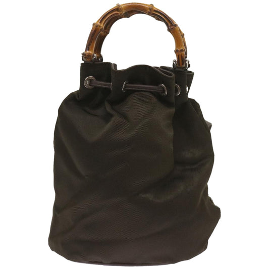 GUCCI Bamboo Shoulder Bag Nylon Khaki 003 2854 0060 5  67350