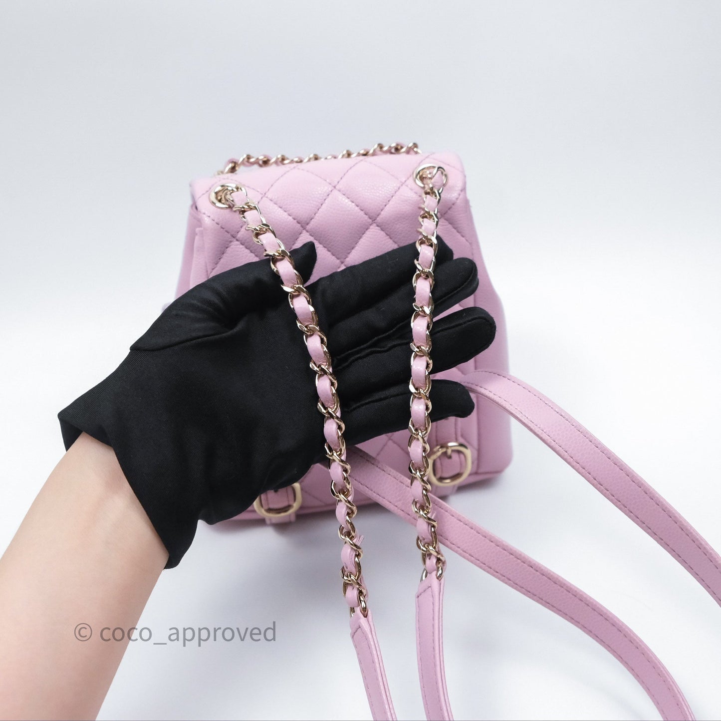 Chanel Mini Duma Backpack Pink Lilac Caviar Gold Hardware