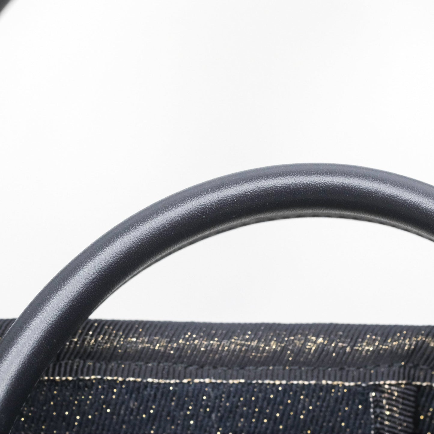 Chanel Large Deauville Navy Glitter Canvas Gold Hardware