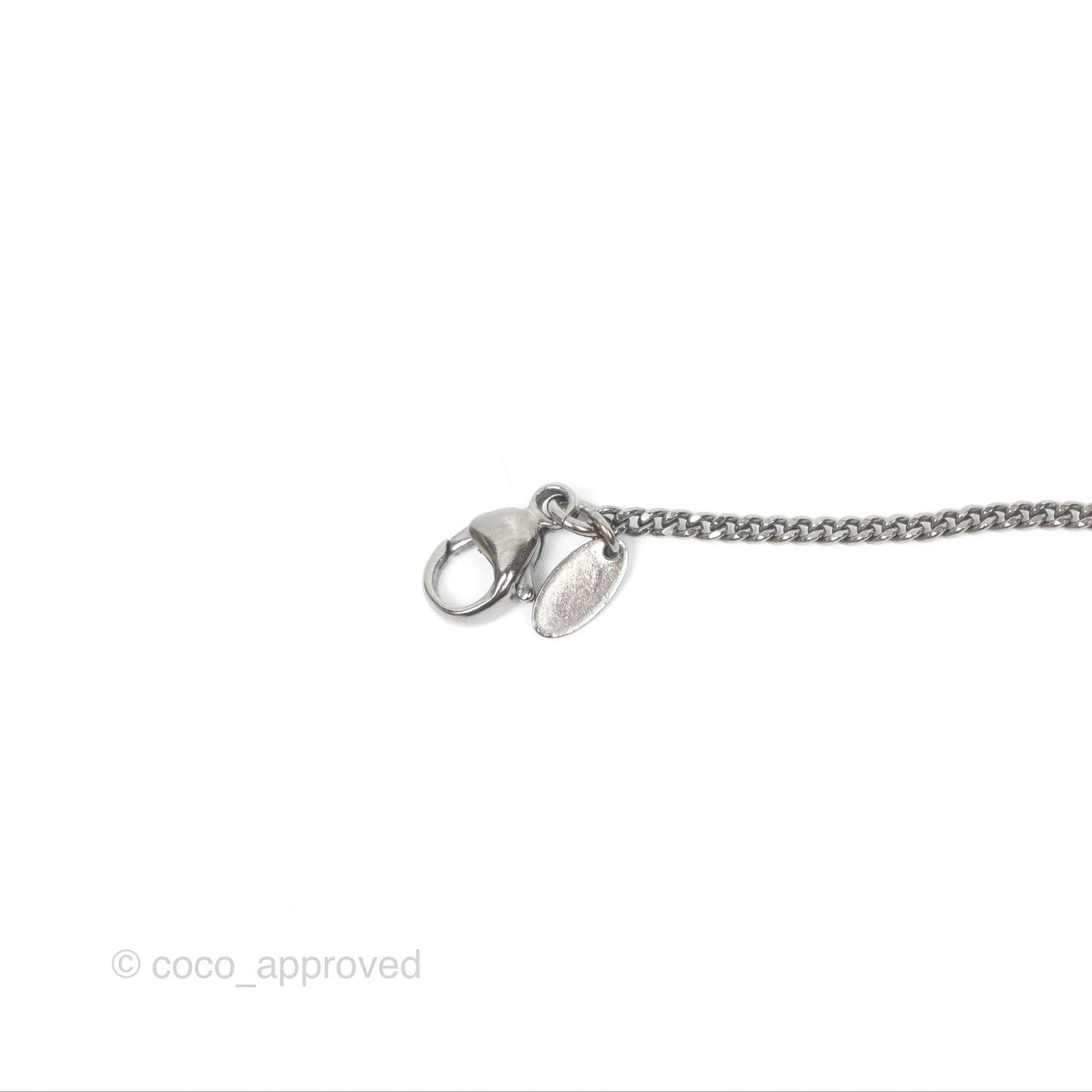 Chanel Chain CC Necklace Gun Metal Tone 14C