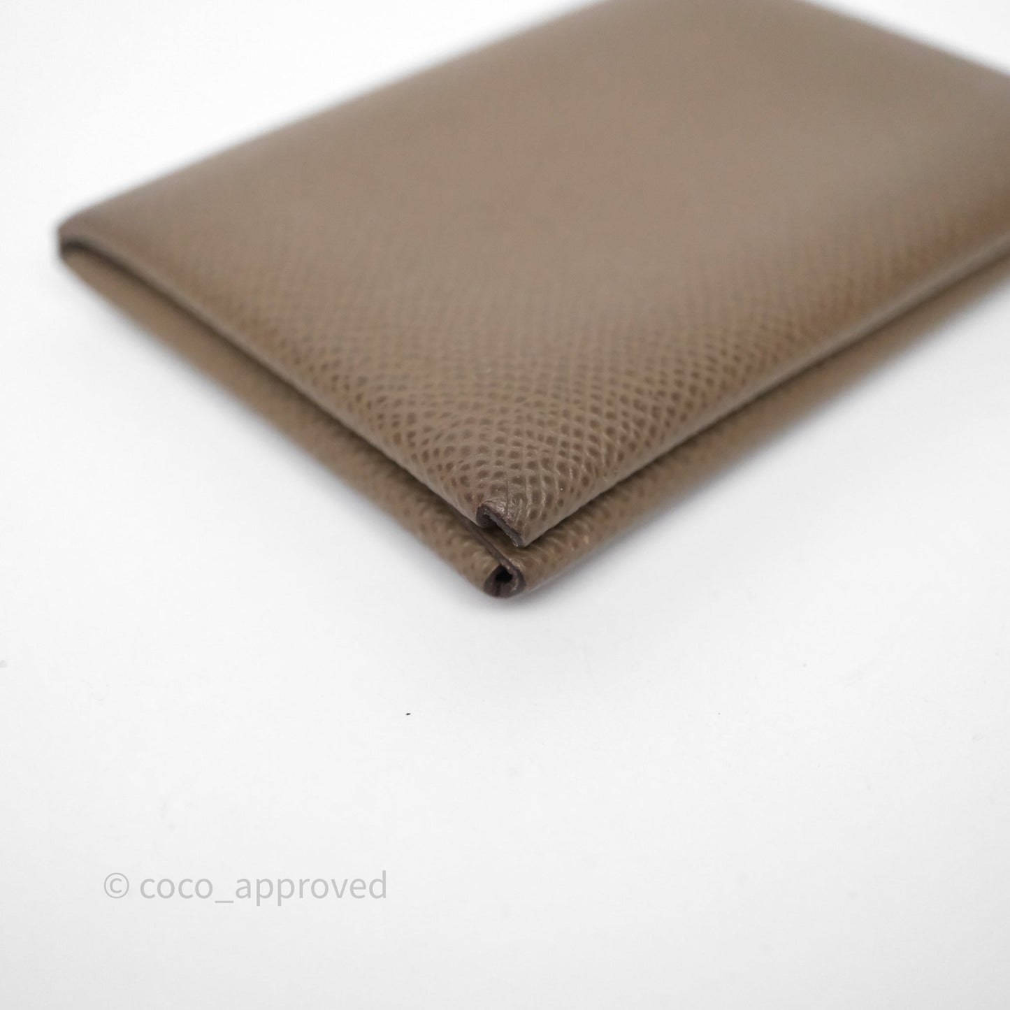 Hermès Calvi Duo Compact Card Holder Etoupe 18 Epsom