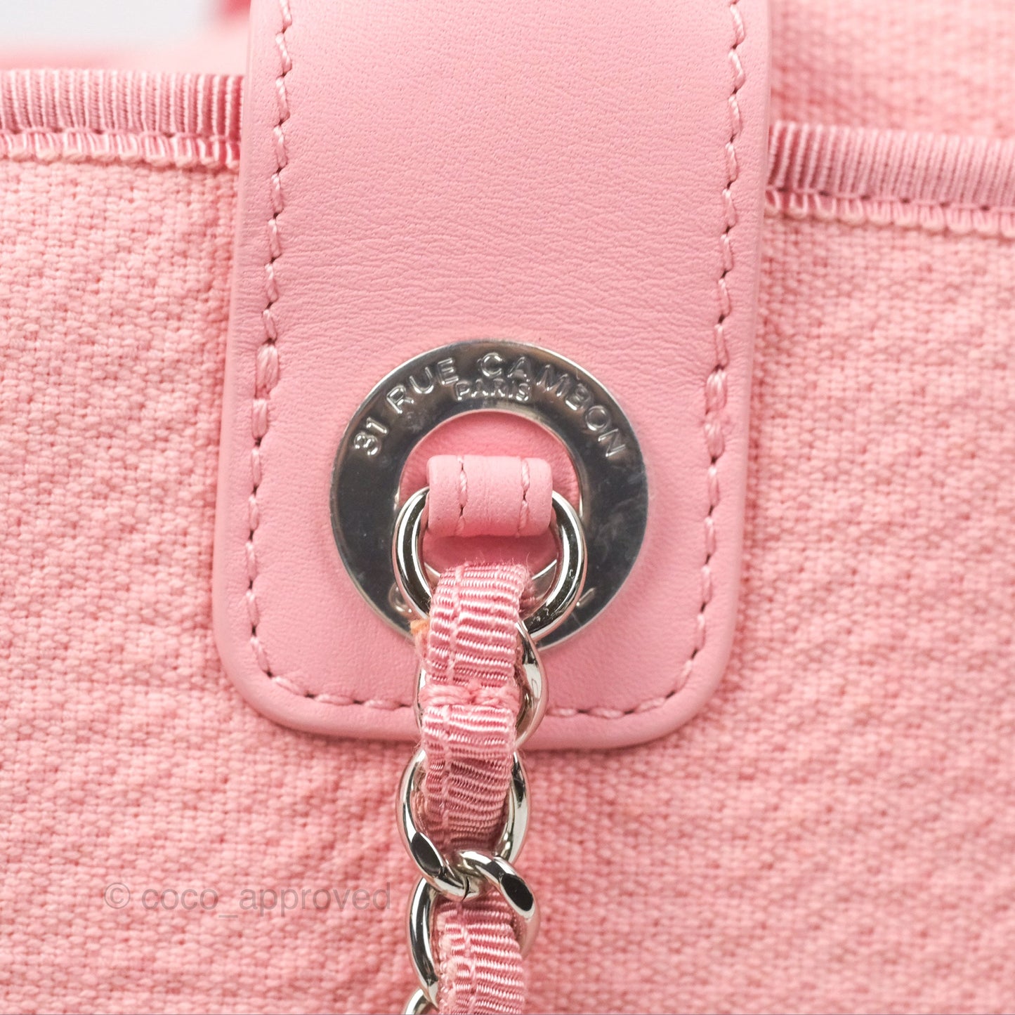 Chanel Deauville Bowling Bag Pink Silver Hardware