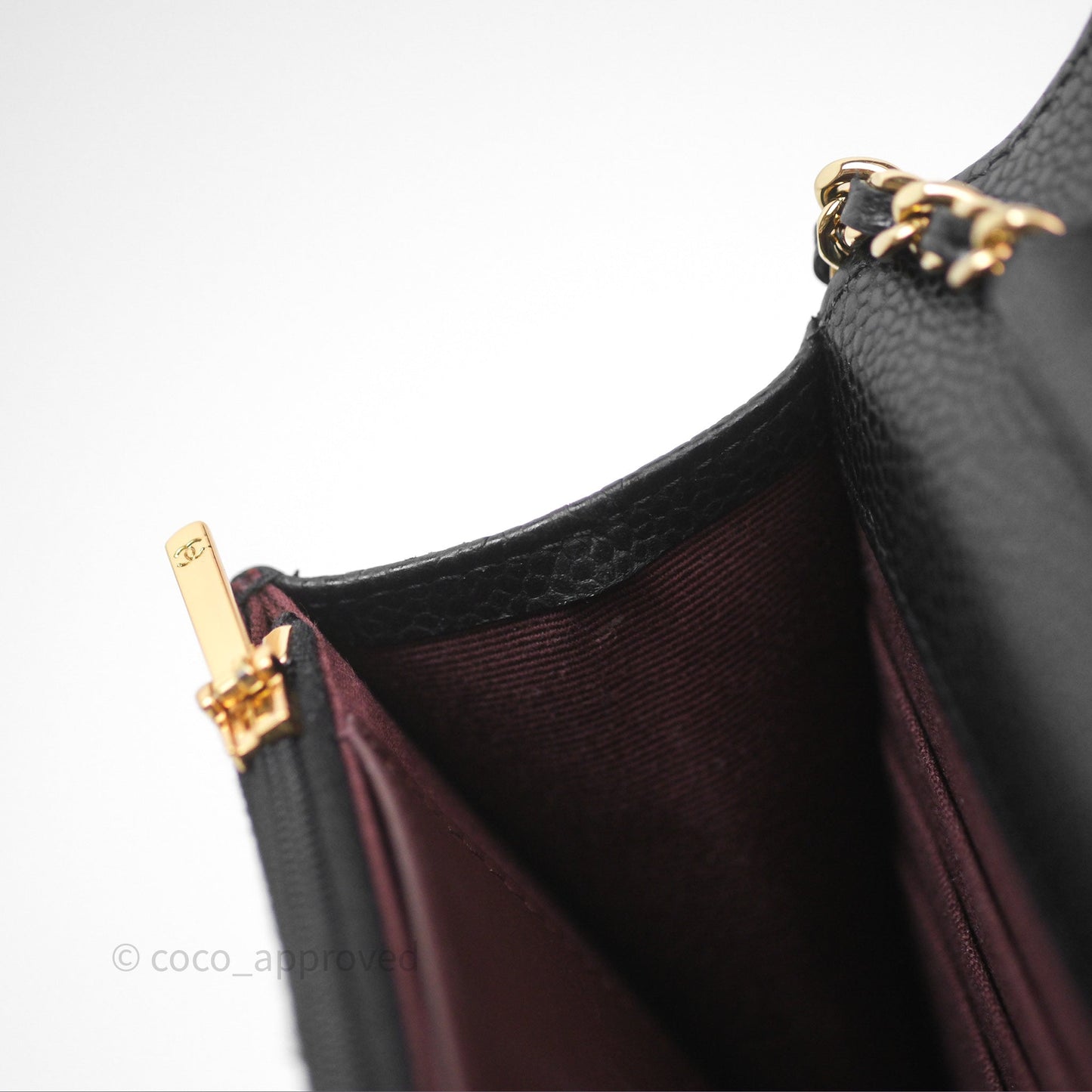 Chanel Quilted WOC Black Caviar Gold Hardware