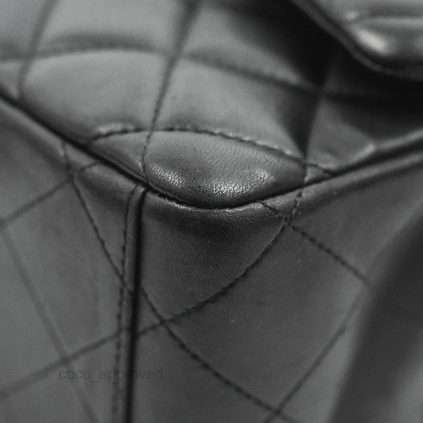Chanel Single Flap Maxi Lambskin Black Silver Hardware