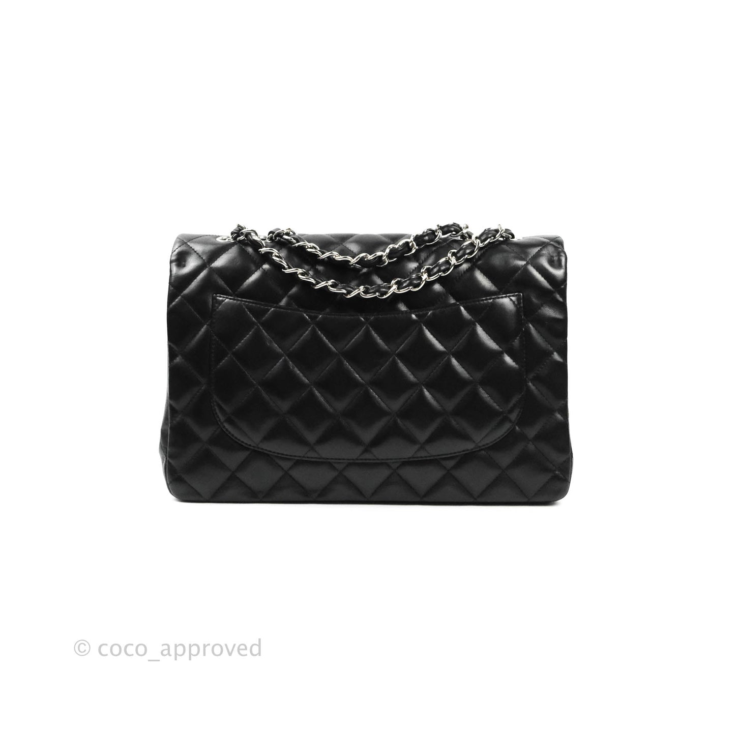 Chanel Jumbo Single Flap Black Lambskin Silver Hardware⁣⁣