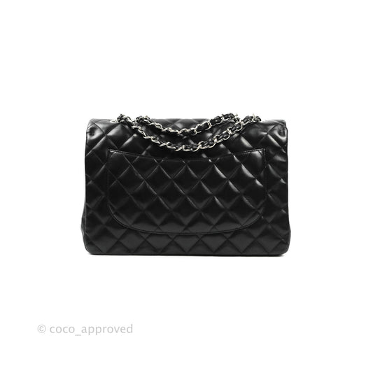 Chanel Jumbo Single Flap Black Lambskin Silver Hardware⁣⁣