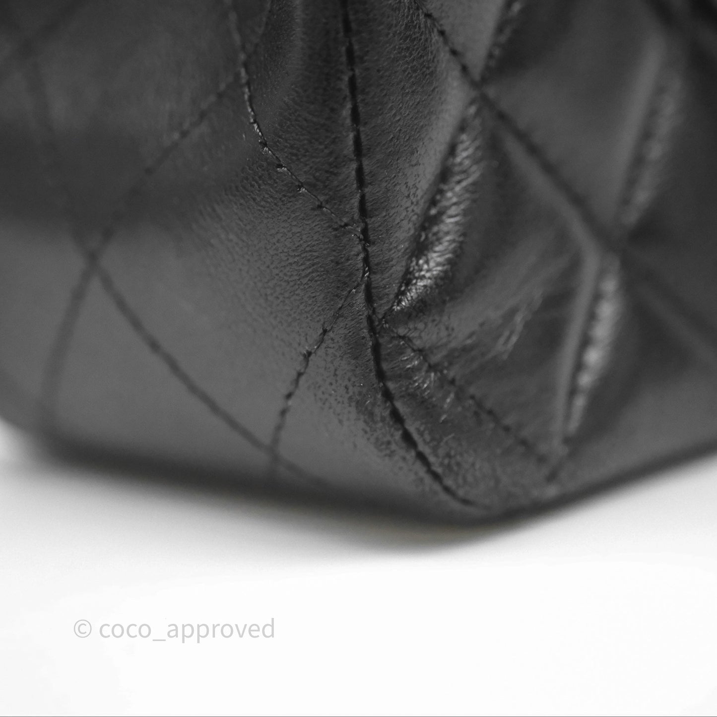 Chanel Classic M/L Medium Flap Quilted Black Lambskin Silver Hardware