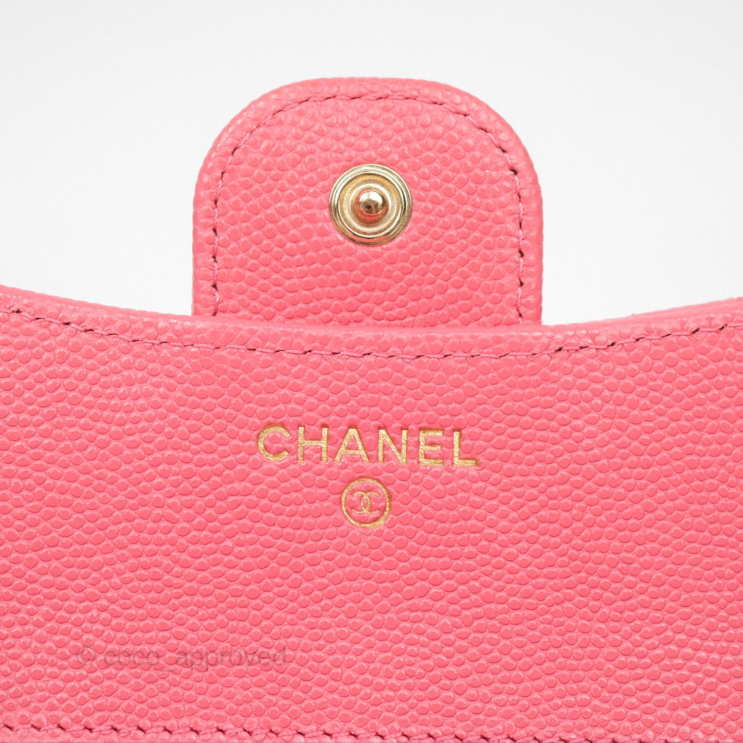 Chanel Classic Short Flap Wallet Pink Caviar Gold Hardware⁣