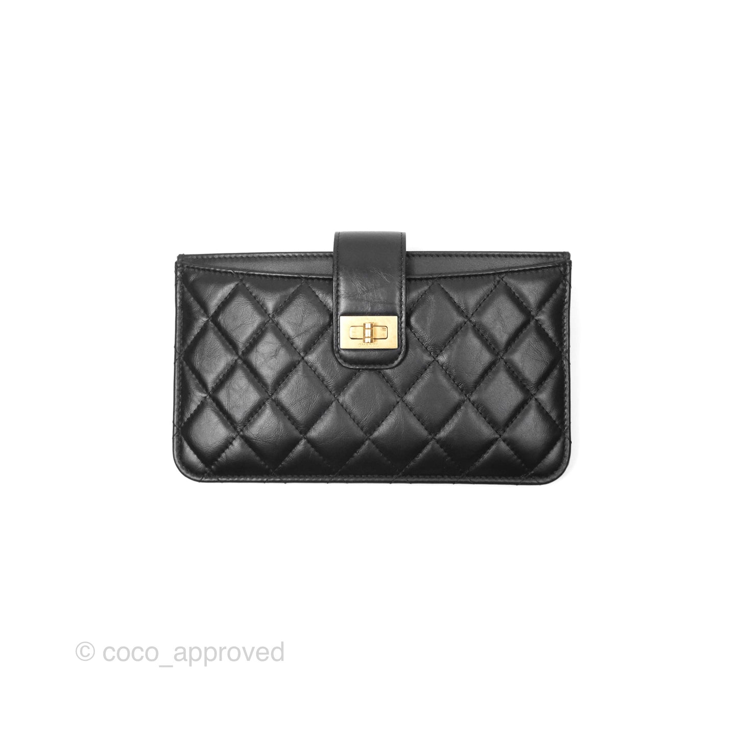 Chanel 2.55 Reissue Purse Aged Calfskin Black Aged Gold Hardware