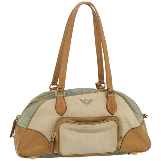 Luxury PradaHand Bag Canvas Beige 67412