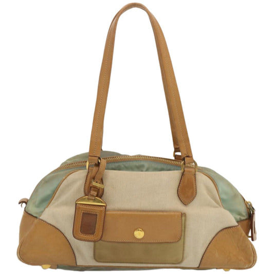 Luxury PradaHand Bag Canvas Beige 67412
