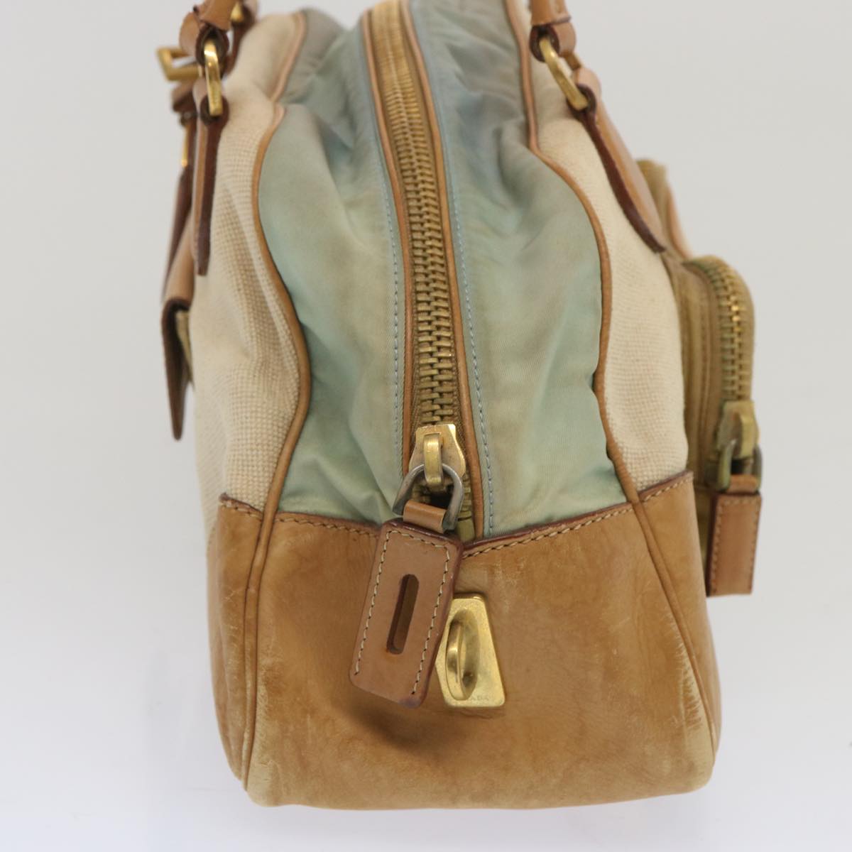 Luxury PradaHand Bag Canvas Beige 67412