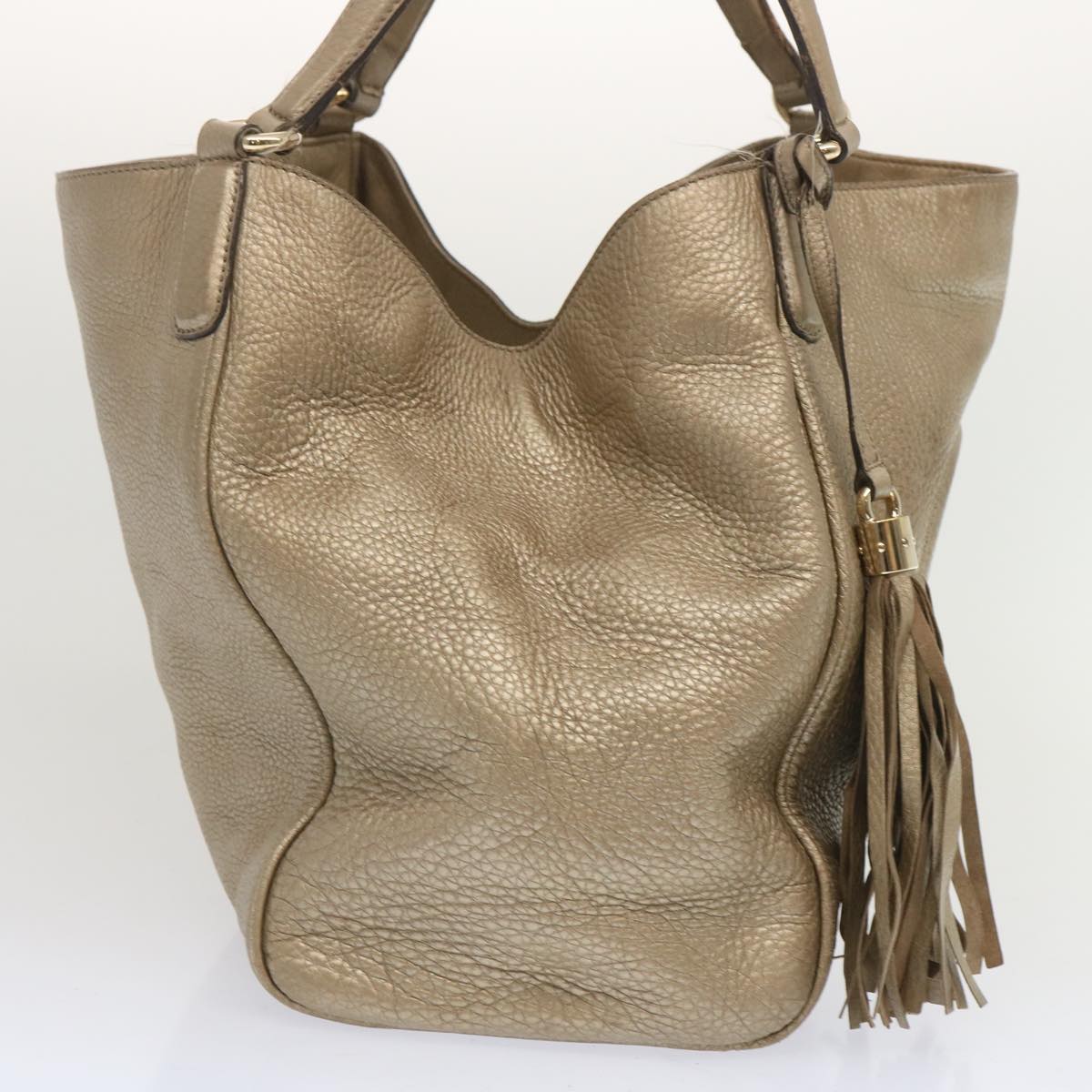GUCCI Soho Tote Bag Leather Gold 282309  67413