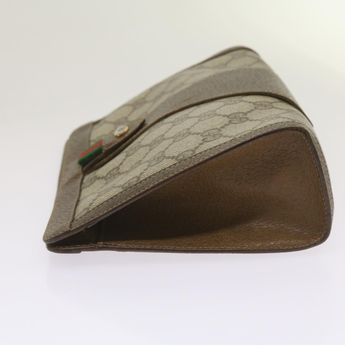 GUCCI GG Supreme Web Sherry Line Clutch Bag Beige Red Green 89 01 032  67421