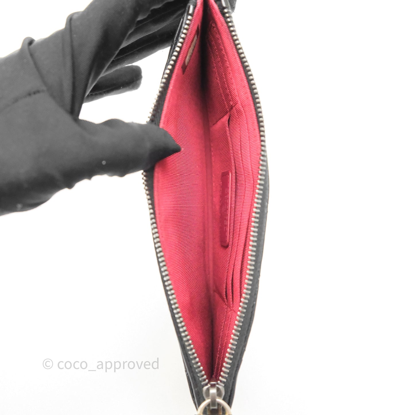 Chanel Quilted Gabrielle Zip Long Wallet Black