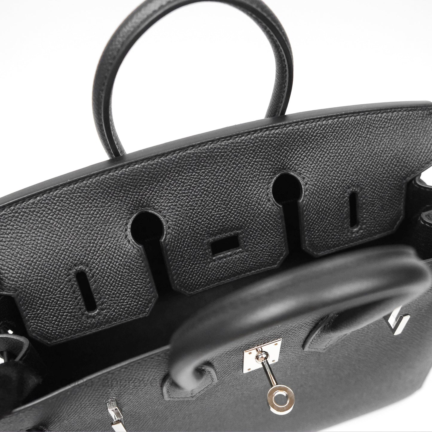Hermes Birkin 25 Sellier Black Noir 89 Epsom Palladium Hardware
