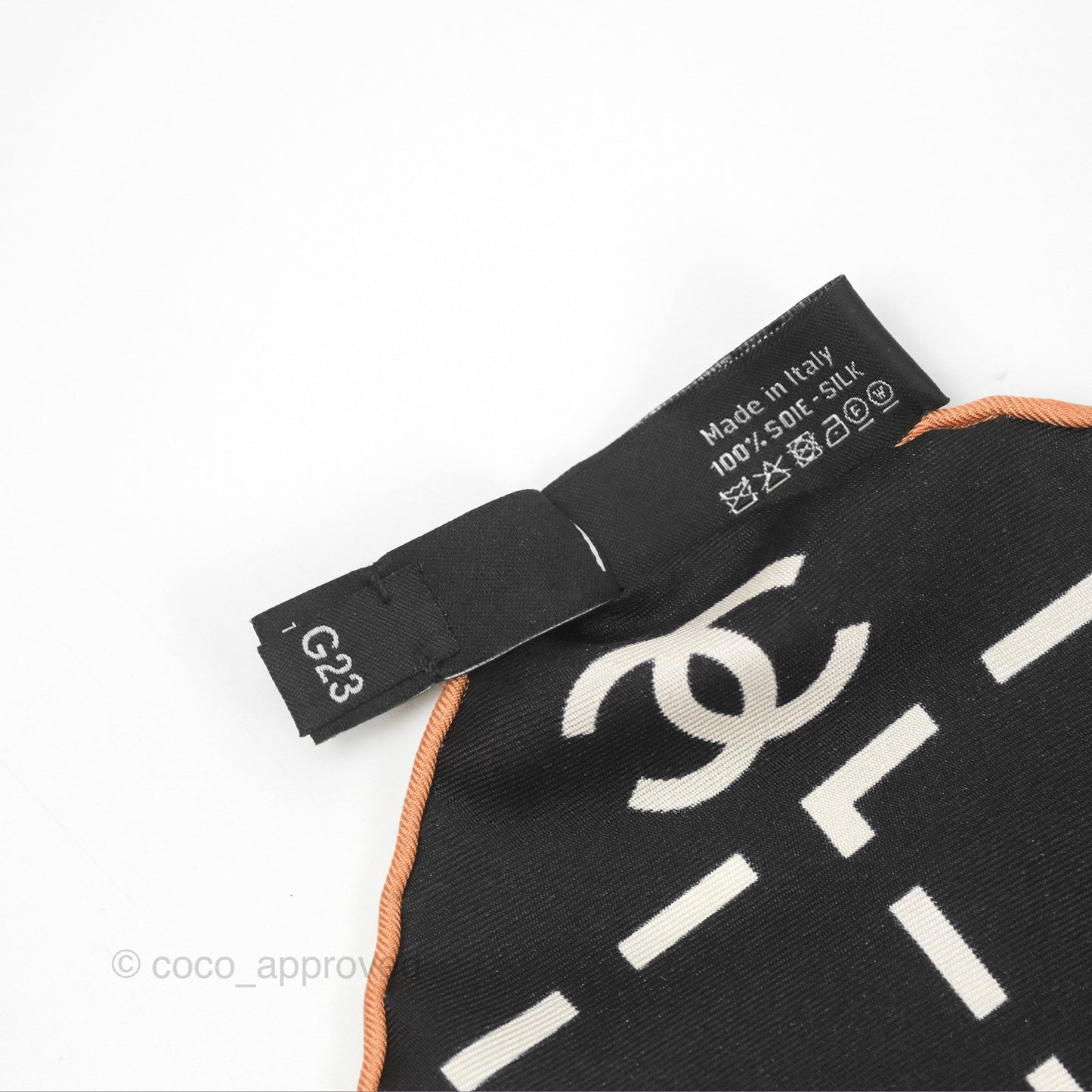 Chanel CC Silk Square Scarf 90 Black/White