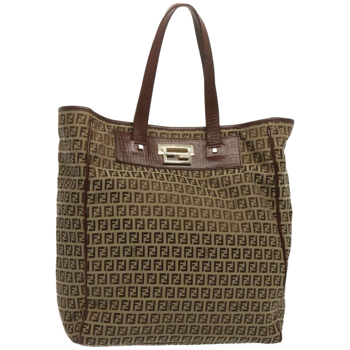 Luxury FendiZucchino Canvas Hand Bag Brown67454