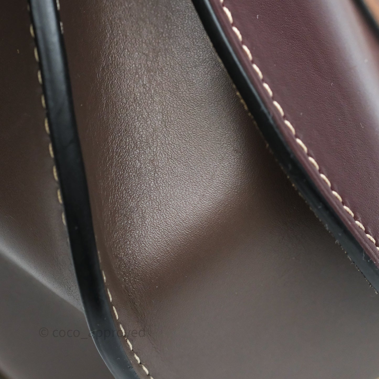 Loewe Small Gate Bag Smooth Calfskin Burgundy Tan Brown