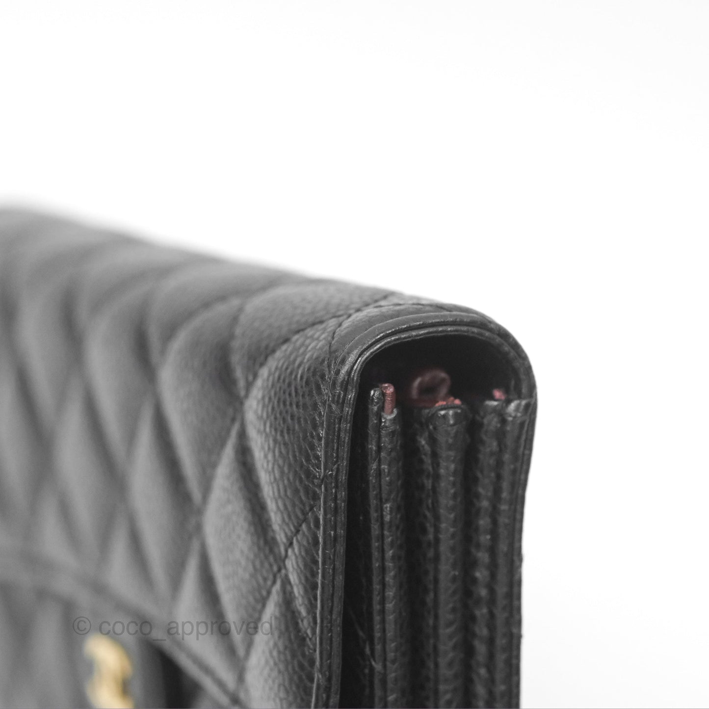 Chanel Classic Quilted Flap Long Wallet Black Caviar Gold Hardware