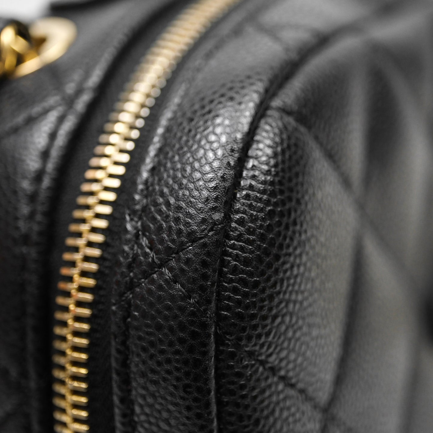 Chanel CC Top Handle Vanity Case Black Caviar Gold Hardware 23P