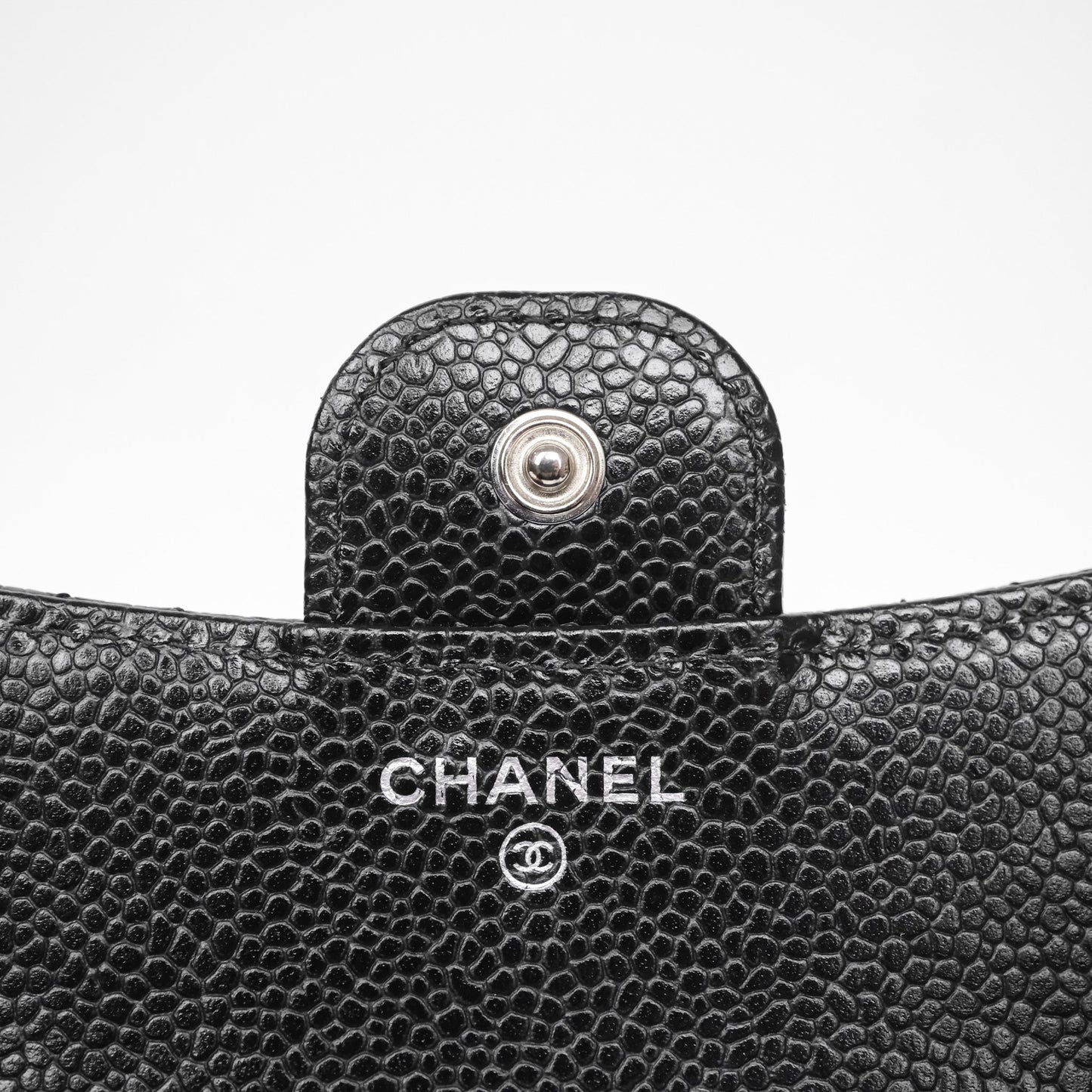 Chanel Classic Short Flap Wallet Black Caviar Silver Hardware
