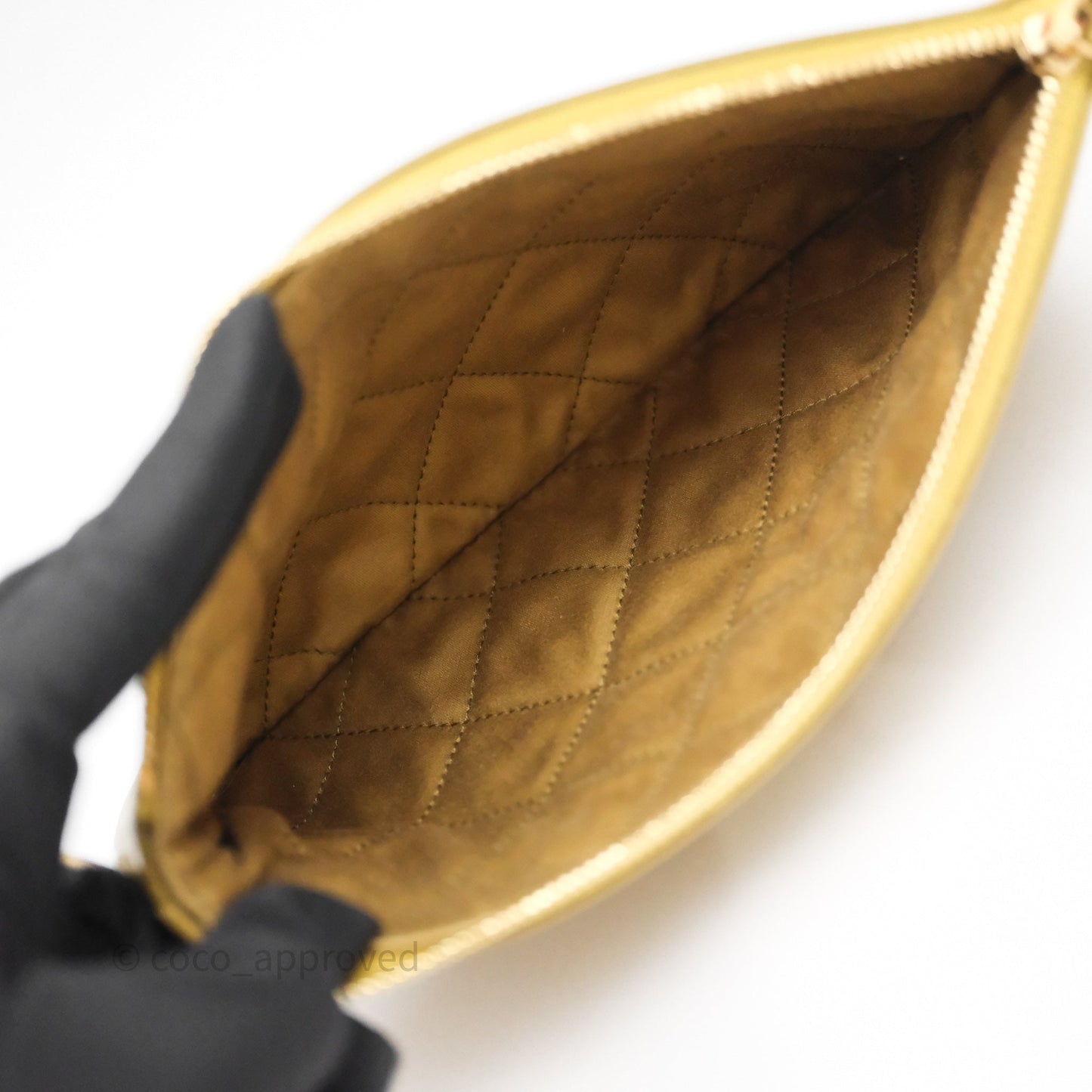 Chanel 22 Bag Medium Crumpled Olive Green Calfskin Aged Gold Hardware