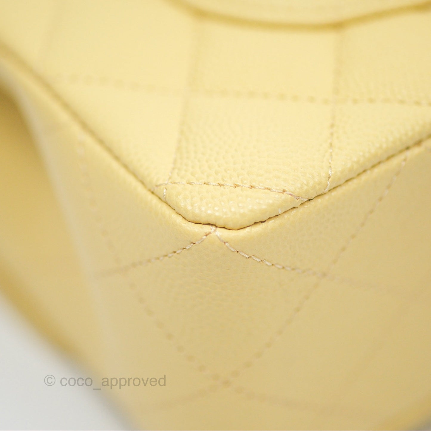 Chanel Small Classic Quilted Flap Yellow Caviar Gold Hardware