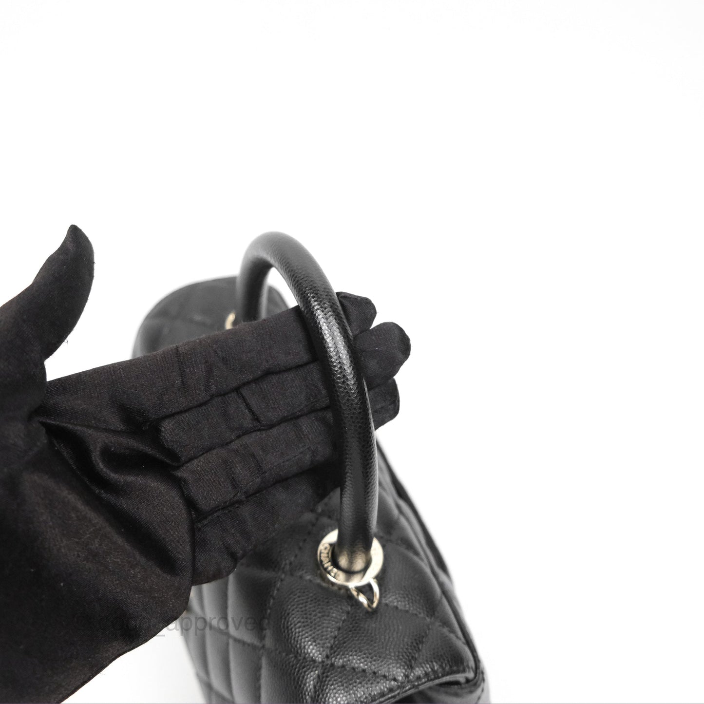 Chanel Small Coco Handle Quilted Black Caviar Gold Hardware