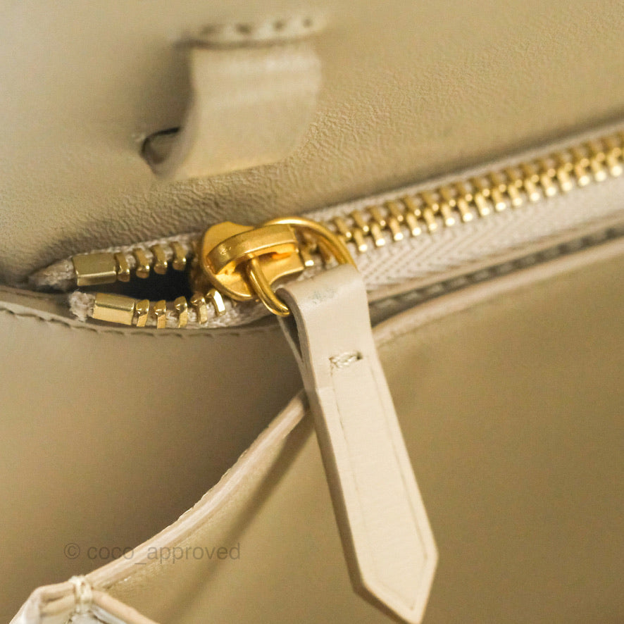 Celine Medium Classic Box Flap Ivory Calfskin