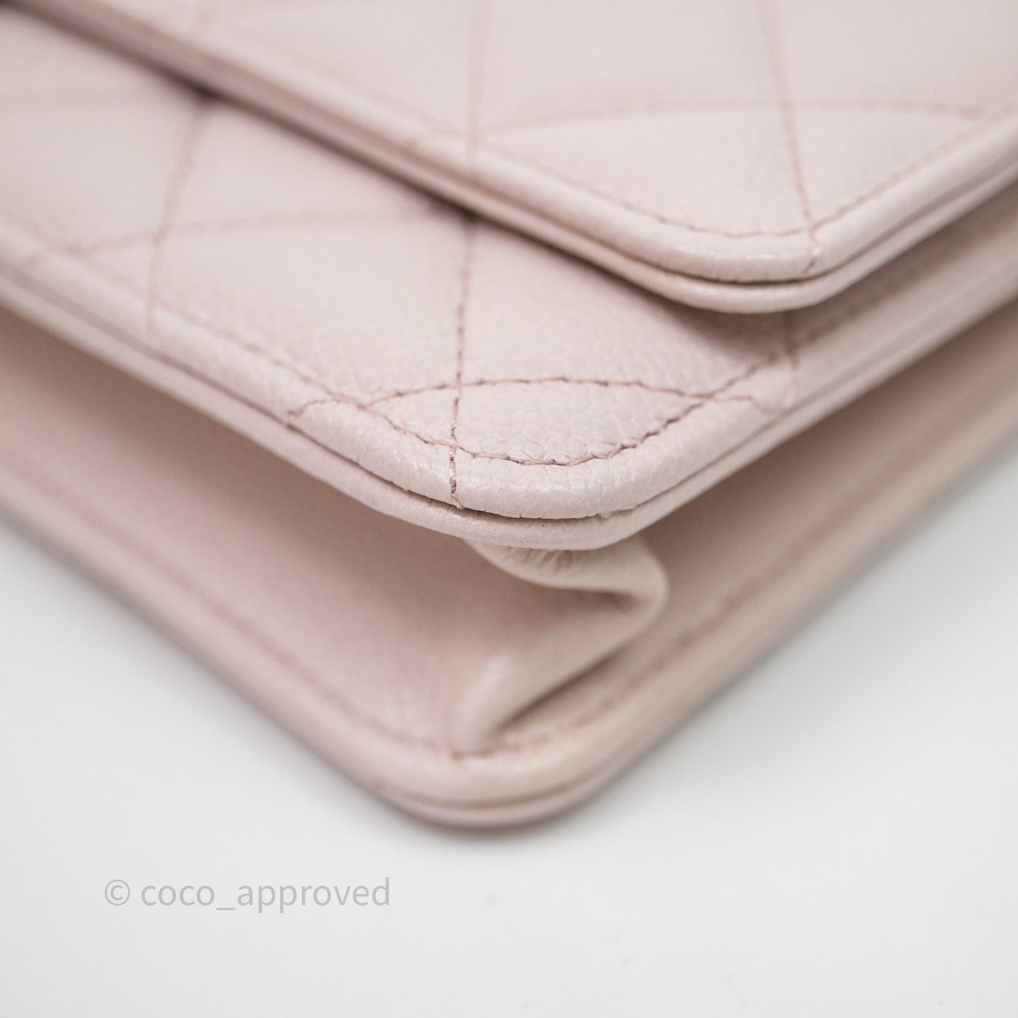 Chanel WOC Wallet On Chain CC Coco Chain Quilted Lilac Caviar Gold Hardware