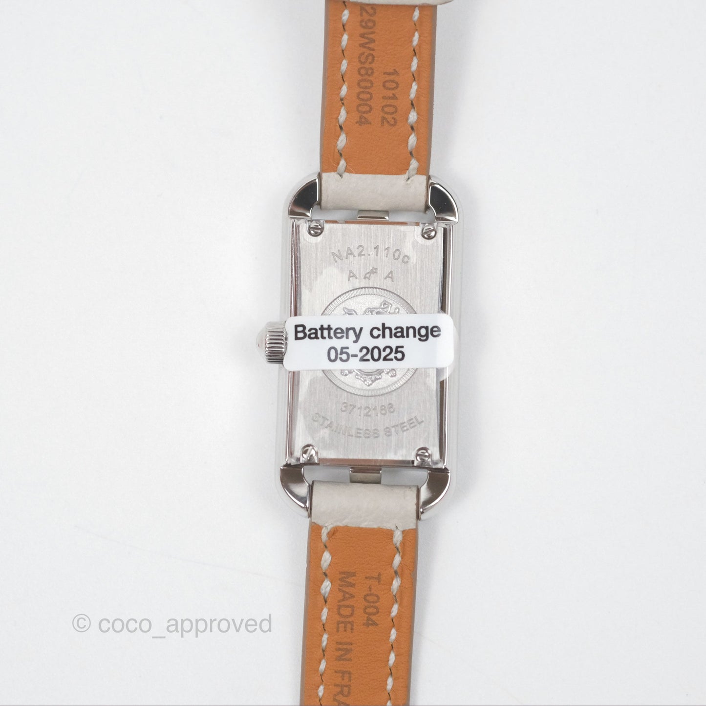 Hermès Nantucket Watch PM Gris Perle Epsom Palladium Hardware