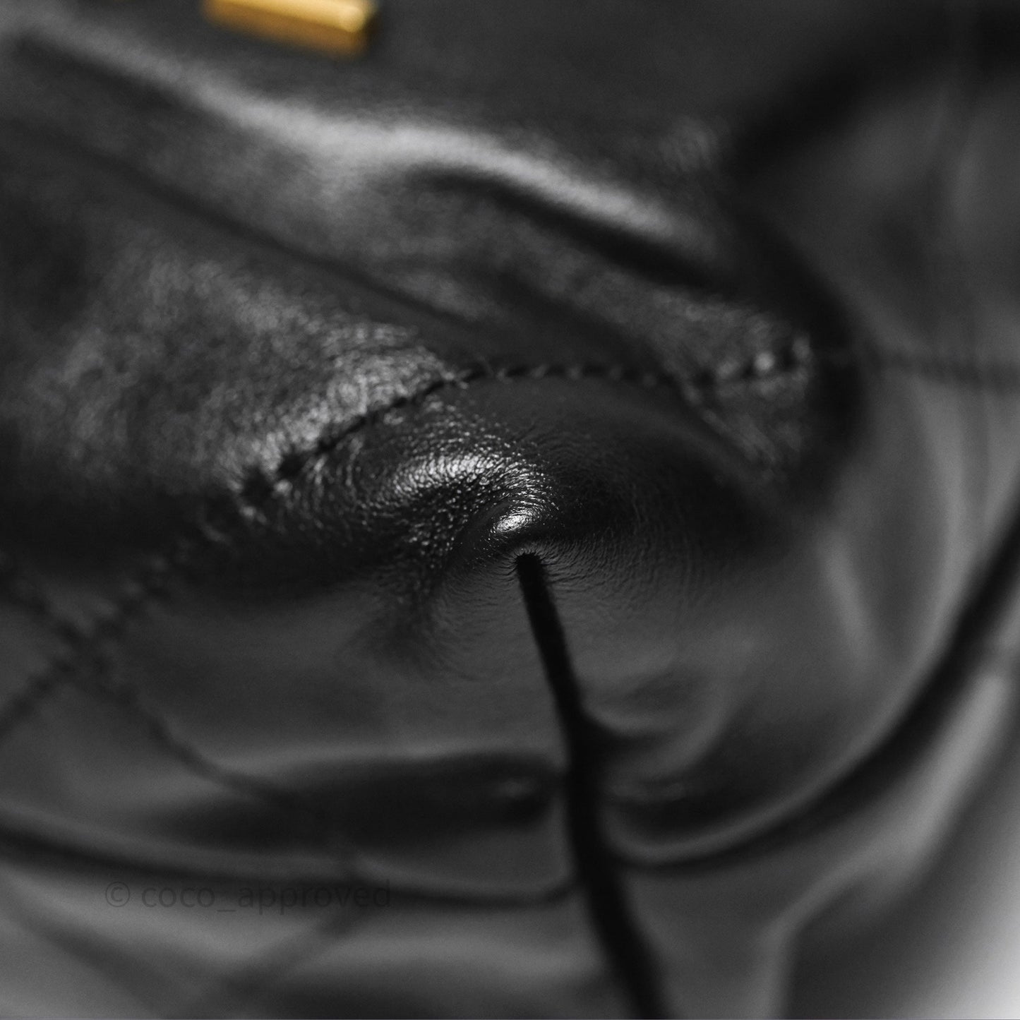 Chanel 22 Mini Bag Black Crumpled Calfskin Aged Gold Hardware