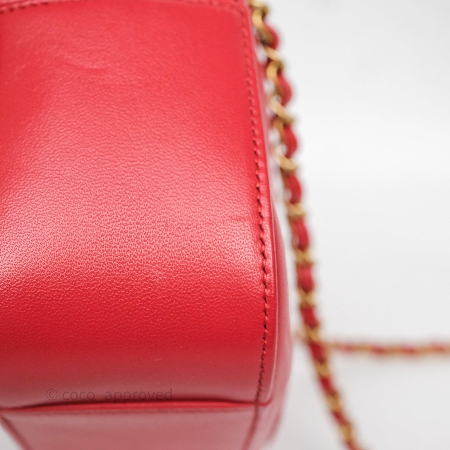 Chanel Infinity Camera Case Red Goatskin Aged Gold Hardware