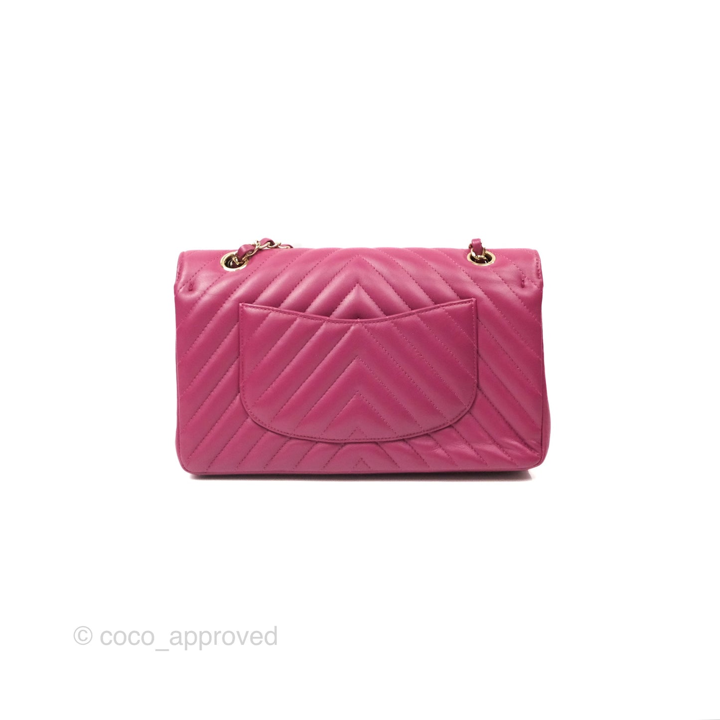 Chanel Medium Classic Flap Chevron Dark Plum Pink Lambskin Gold Hardware