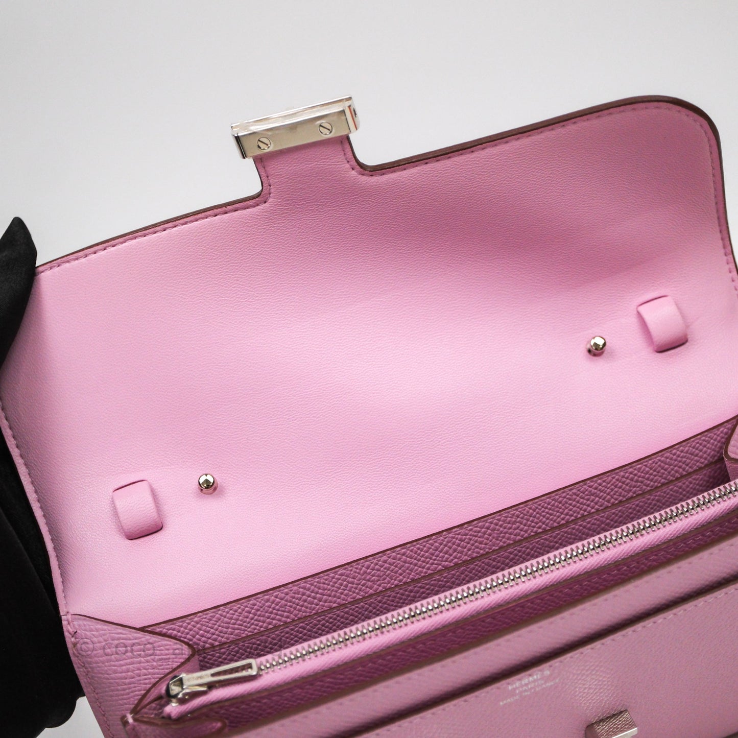 Hermès Constance To Go Wallet Mauve Sylvestre X9 Epsom Palladium hardware