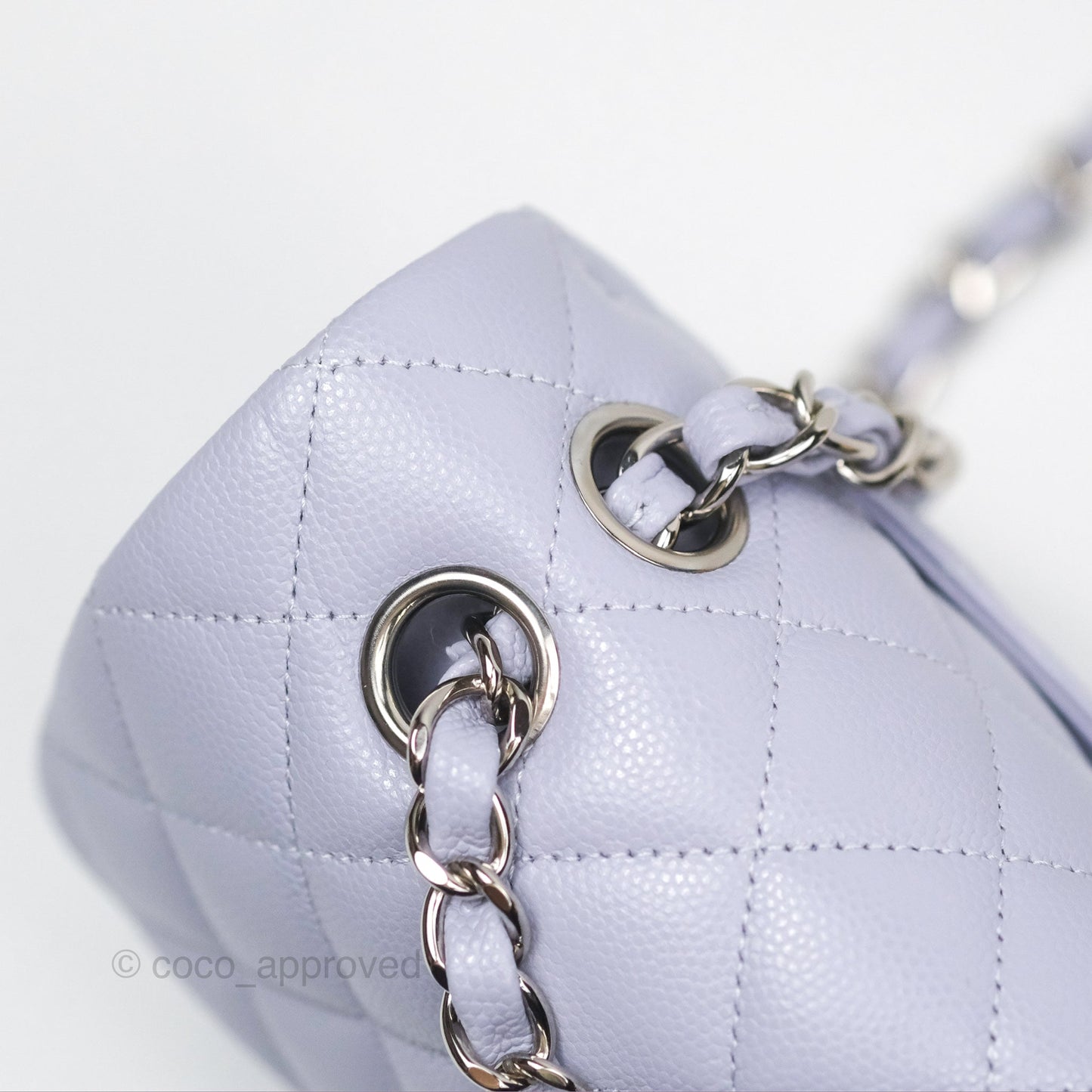 Chanel Small Classic Quilted Flap Lilac Caviar Silver Hardware 21K