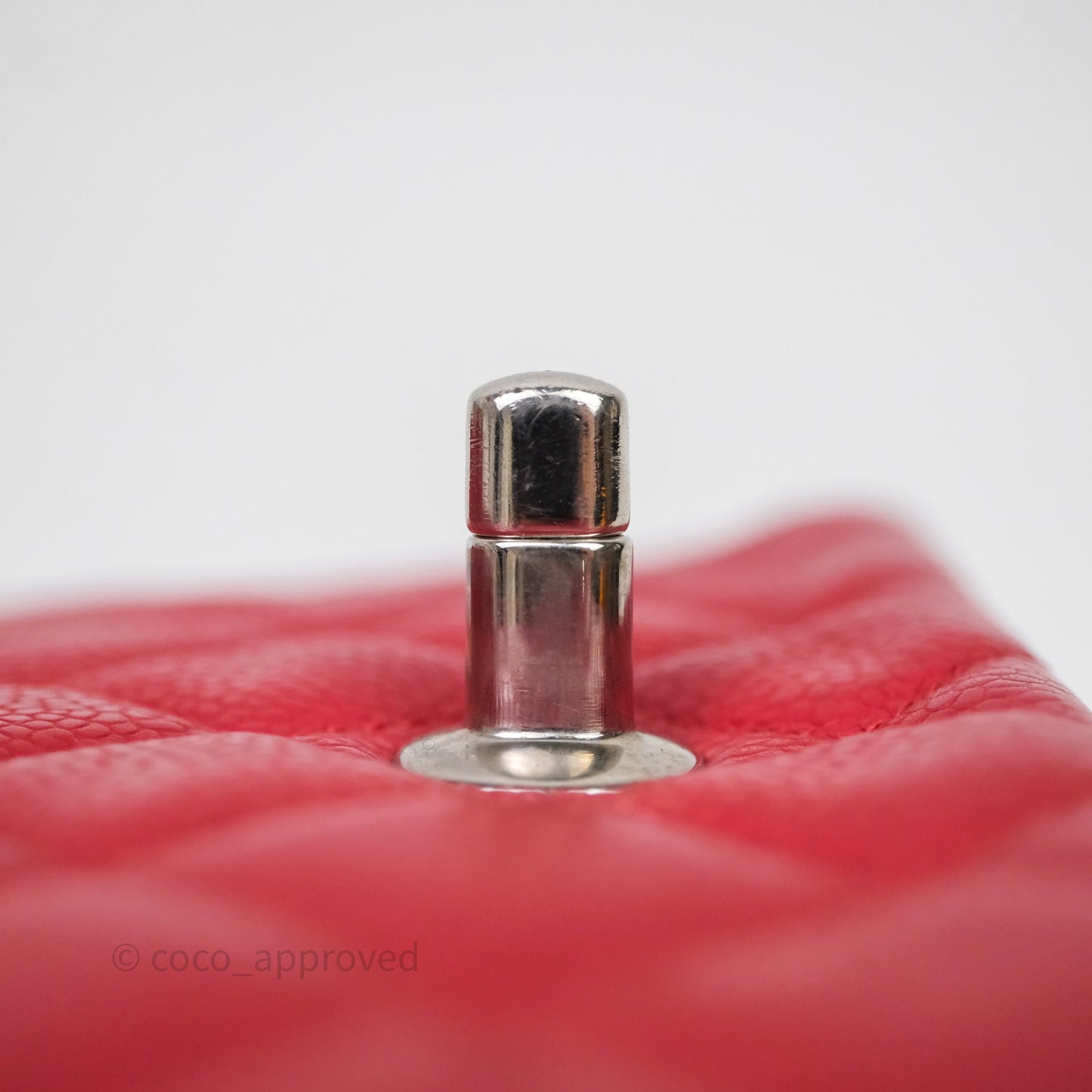 Chanel Quilted Mini Rectangular Flap Red Caviar Silver Hardware