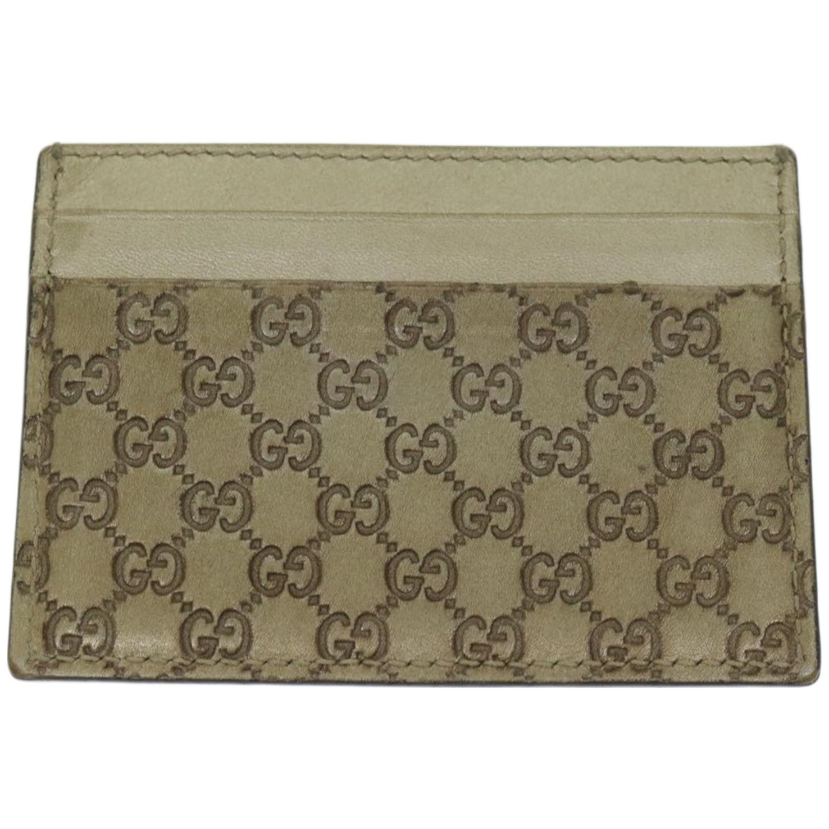 GUCCI GG Canvas Guccissima Card Case Beige 233166  67540