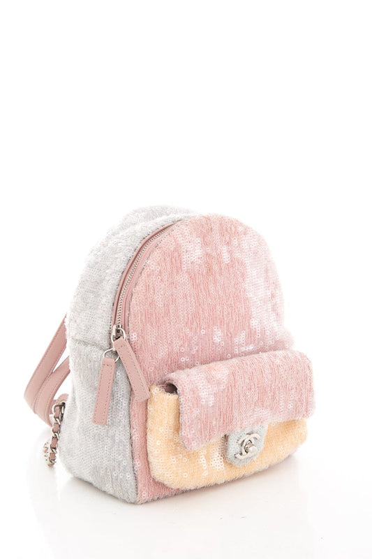 Luxury Chanel 2018 Multicolor Sequin Waterfall Tricolor Backpack