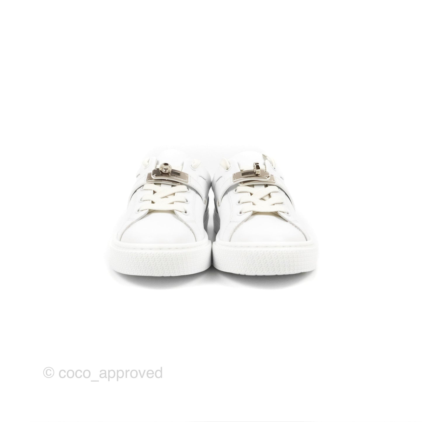 Hermès Day Sneaker Kelly Blanc Palladium Size 35.5