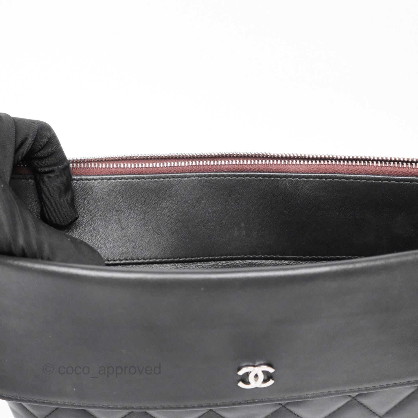 Chanel Flap O Case Clutch Black Lambskin Silver Hardware