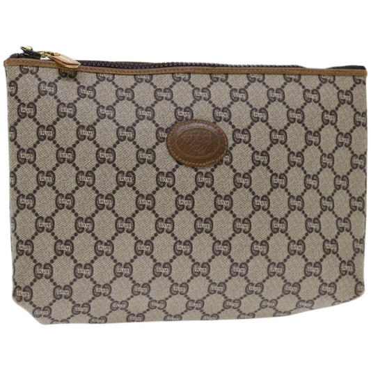 GUCCI GG Plus Supreme Clutch Bag PVC Beige  67588