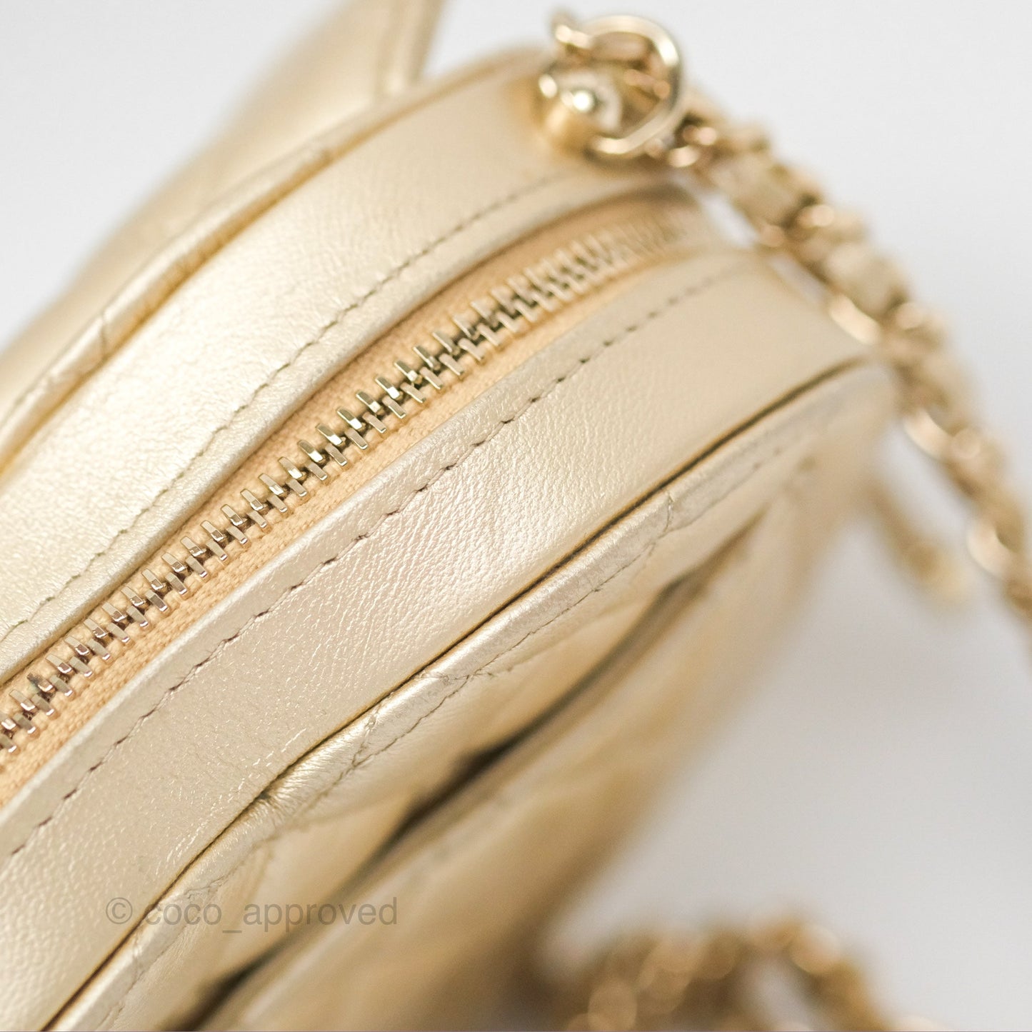 Chanel Small Heart Bag Gold Lambskin Gold Hardware 22S