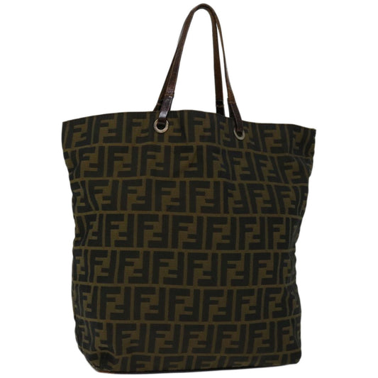 Luxury FendiZucca Canvas Hand Bag Black Brown67589